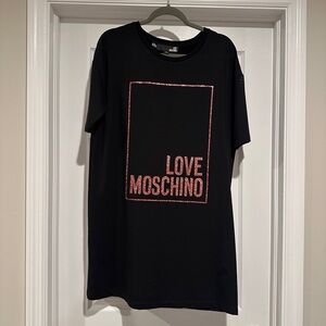 Love Moschino Black T-Shirt with Red Logo